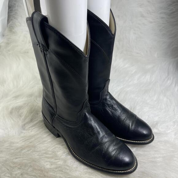 Vintage Laredo Made in USA Leather Cowboy Western Black Riding Mens Boots 9M main image 9